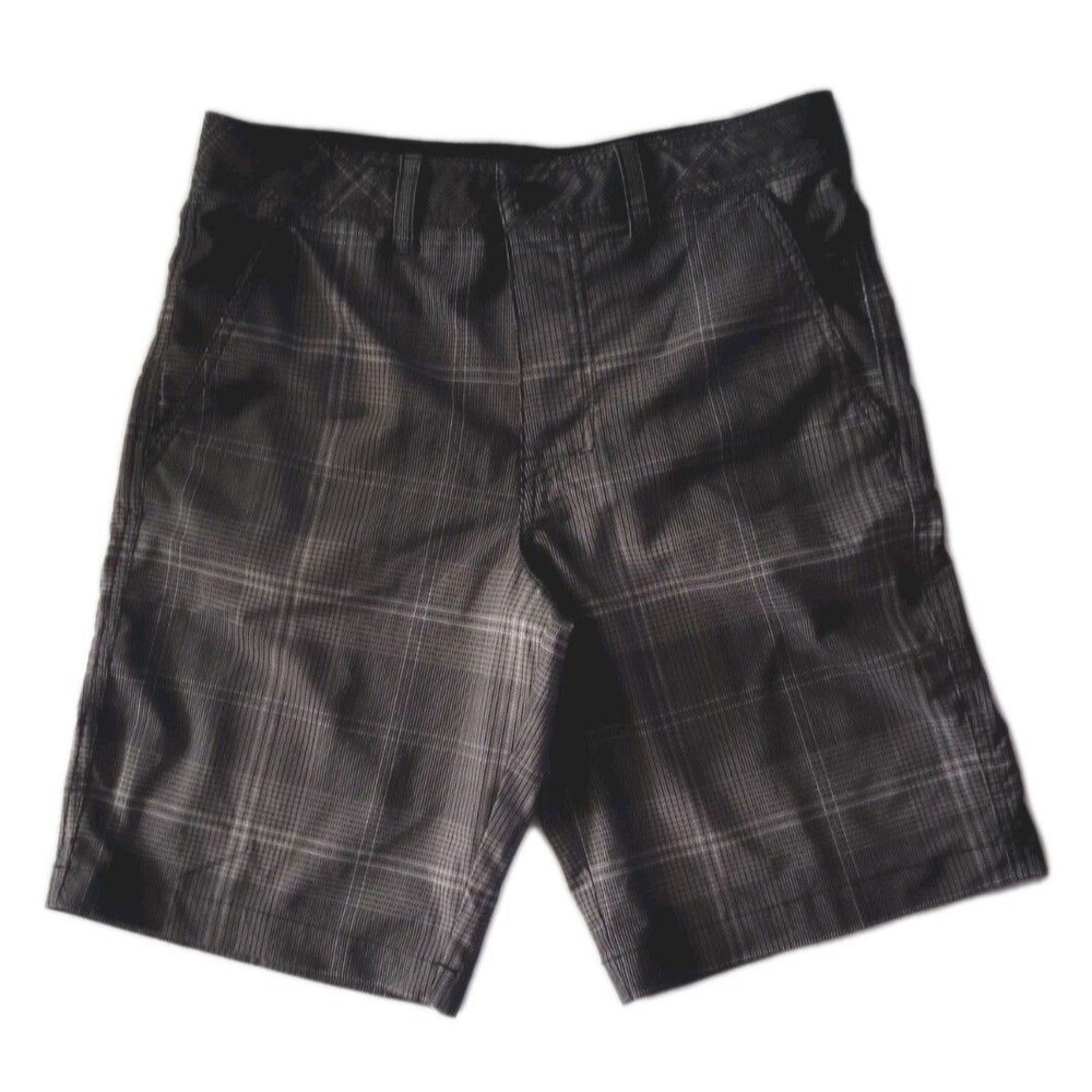 Mossimo Supply Co Hybrid Black Plaid Swim Trunks Board Shorts sz 30 Men Swimwear